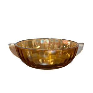 Vintage Orange Luster Carnival Candy Trinket Dish - EUC - Size: 5.5" x1.75"